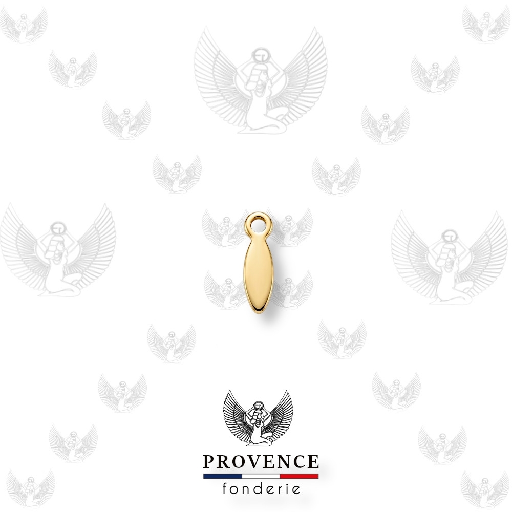 Pampille goutte plate 8mm avec anneau