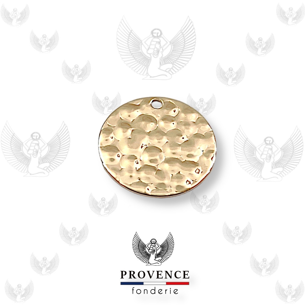 Médaille ronde Ø20mm martelée, 1 trou