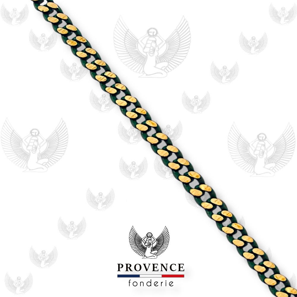 Chaîne gourmette laminée largeur 1.6mm colorée au mètre - Vert militaire